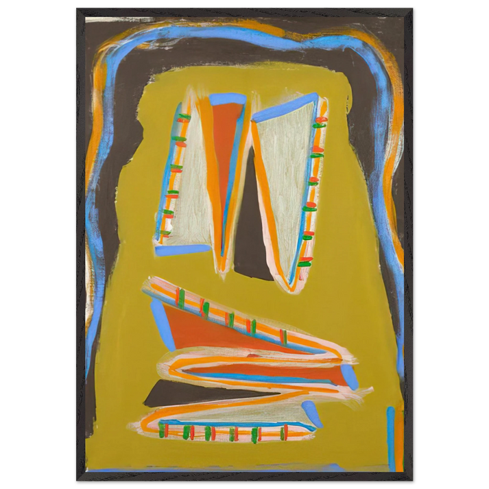 Indian Writhing - 1977 - Betty Parsons 70x100 cm / 28x40 inches Framed Art Print – Black Wooden Frame