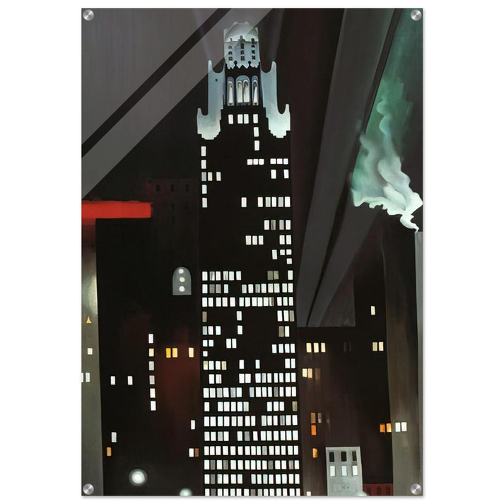 Radiator Building - Night, New York - Georgia O'Keeffe Acrylic Print - 70x100 cm / 28x40″ inches | Georgia O'Keeffe Wall Art | Georgia O'Keeffe Prints