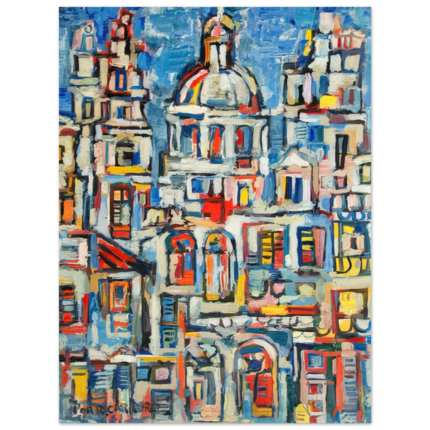 Rene Portocarrero - LANDSCAPE OF HAVANA 1961 75x100 cm / 30x40inches Fine Art Poster