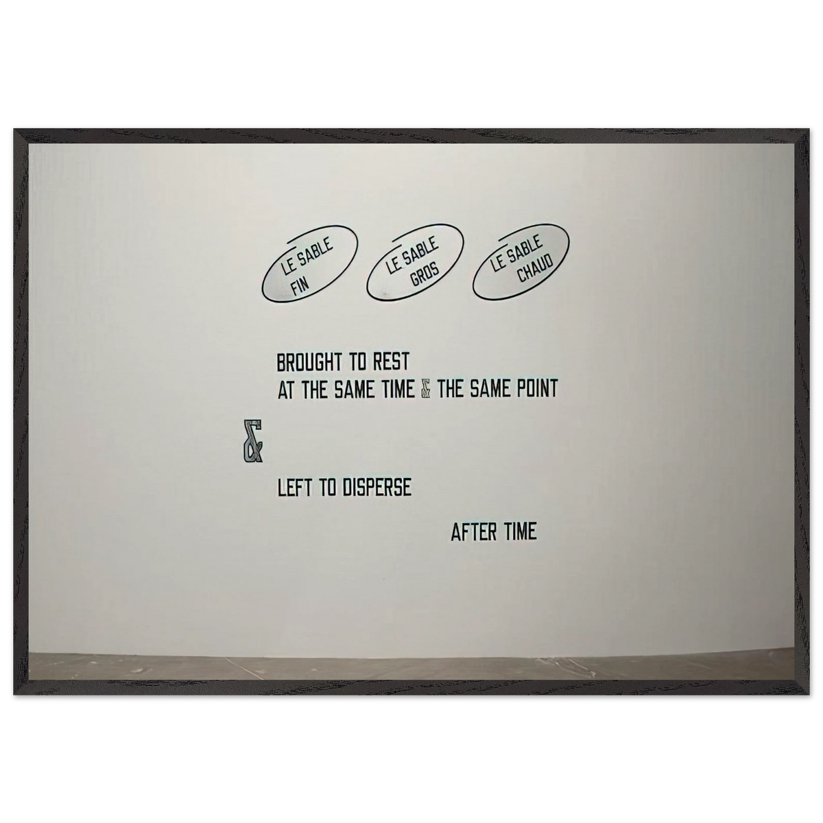 Le sable fin - 2008 - Lawrence Weiner 70x100 cm / 28x40 inches Framed Art Print – Black Wooden Frame