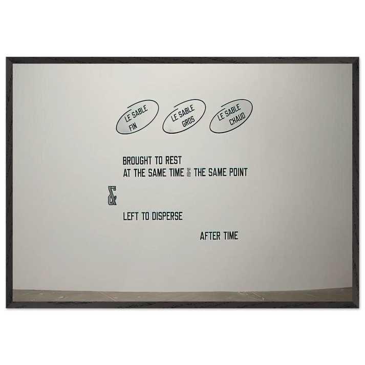 Le sable fin - 2008 - Lawrence Weiner 70x100 cm / 28x40 inches Framed Art Print – Black Wooden Frame