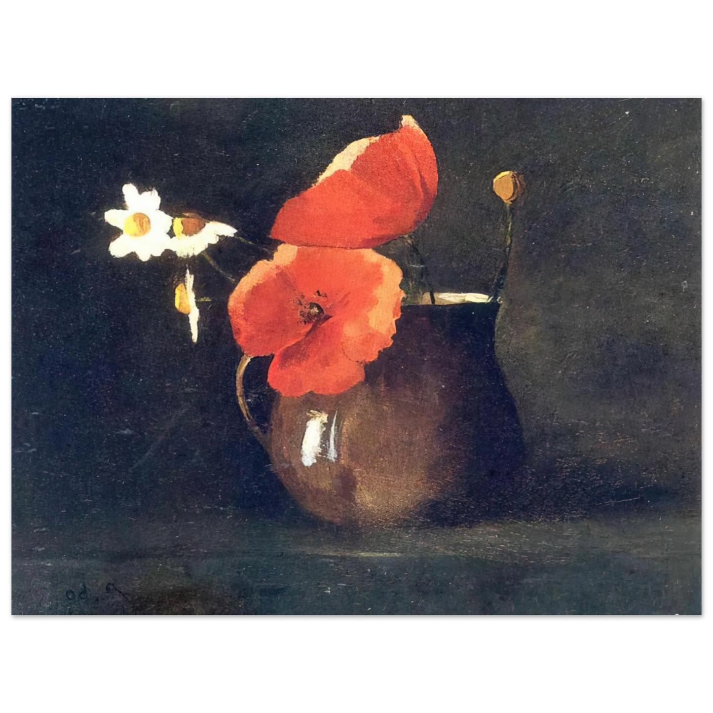 Odilon Redon - FLOWERS IN GREEN VASE 75x100 cm / 30x40inches Fine Art Poster