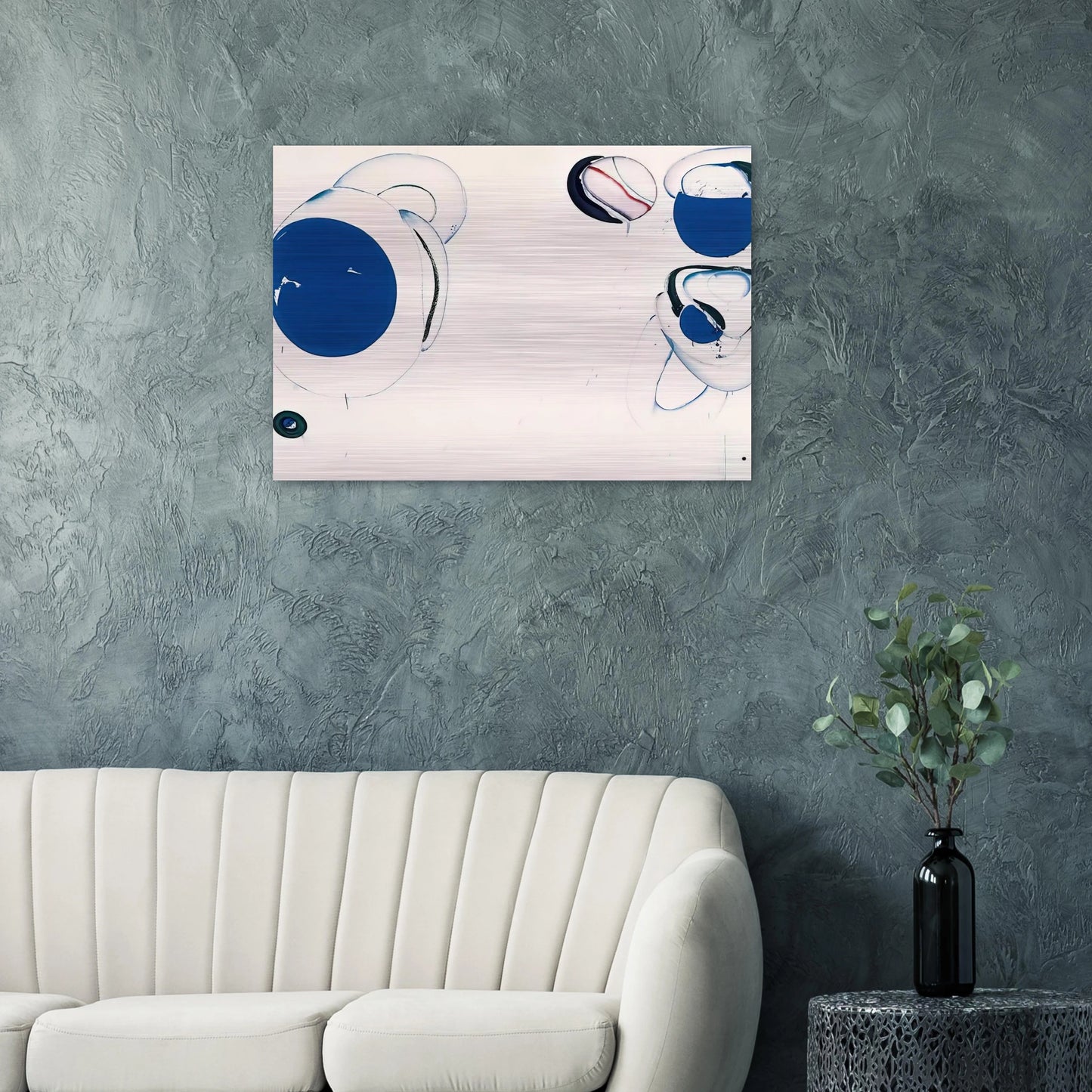 Blue Balls VIII - Sam Francis Brushed Aluminum Print - 70x100 cm / 28x40 inches | Sam Francis Aluminum Print | Sam Francis Prints