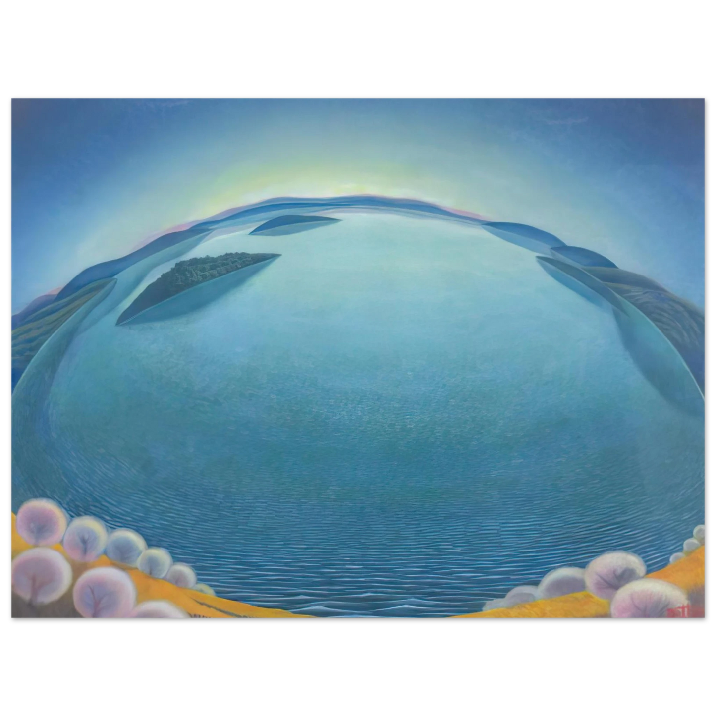 Gerardo Dottori - Lago-alba - 1942 75x100 cm / 30x40inches Fine Art Poster