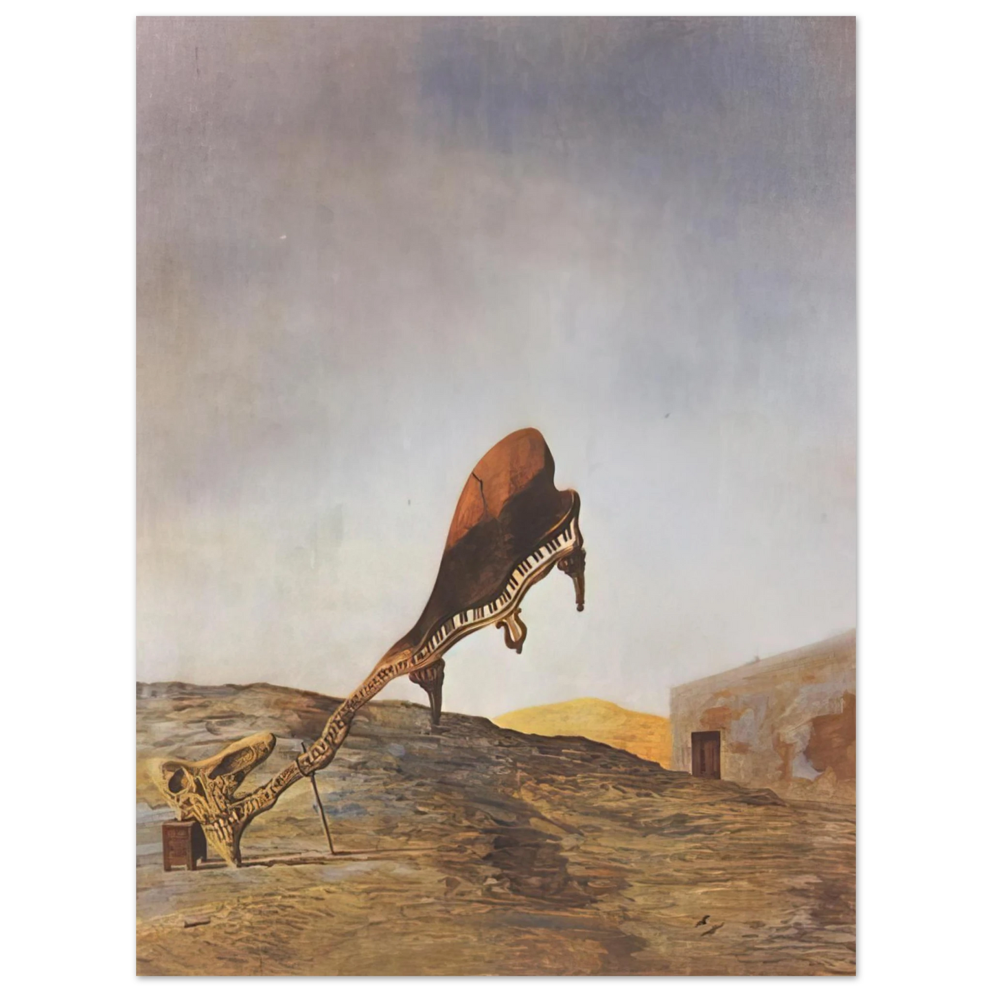 Salvador Dali - SKULL WITH ITS LYRIC APPENDAGE LEANING ON A BEDSIDE TABLE WHICH SHOULD HAVE THE EXACT 1934 75x100 cm / 30x40inches Fine Art Poster