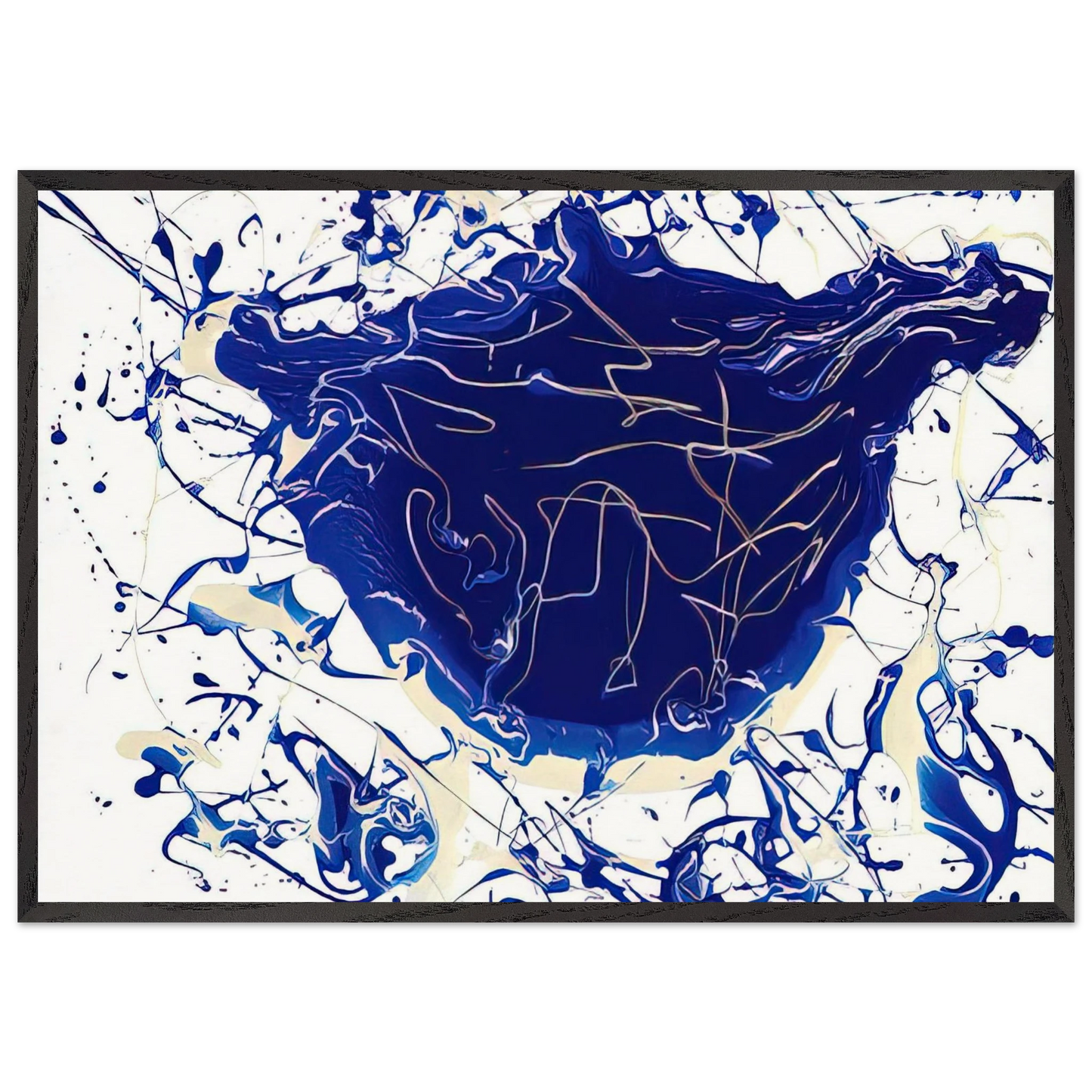 Untitled SFP92-15 SFF1671 - Sam Francis 70x100 cm / 28x40 inches Framed Art Print – Black Wooden Frame