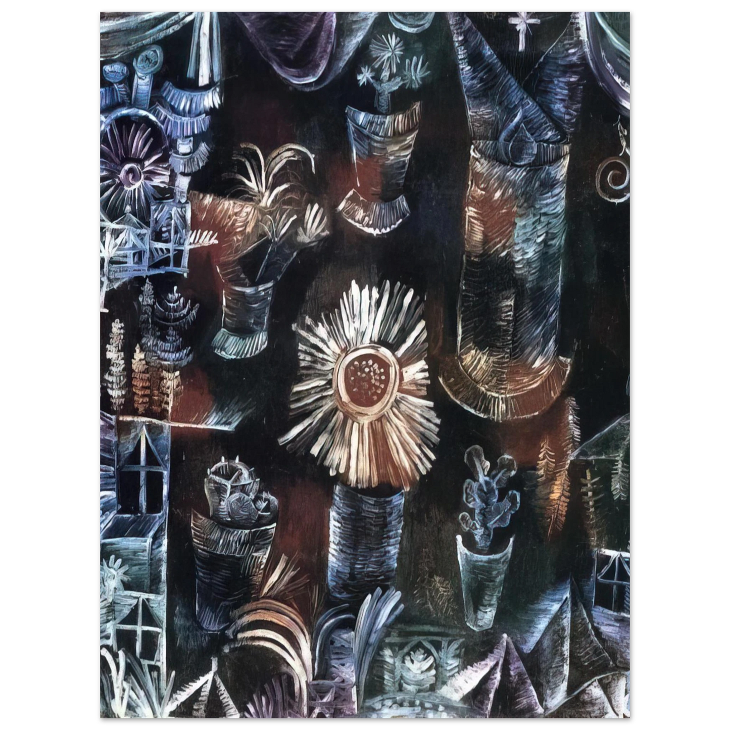 Paul Klee - STILL LIFE WITH THISTLE BLOOM 1919 75x100 cm / 30x40inches Fine Art Poster