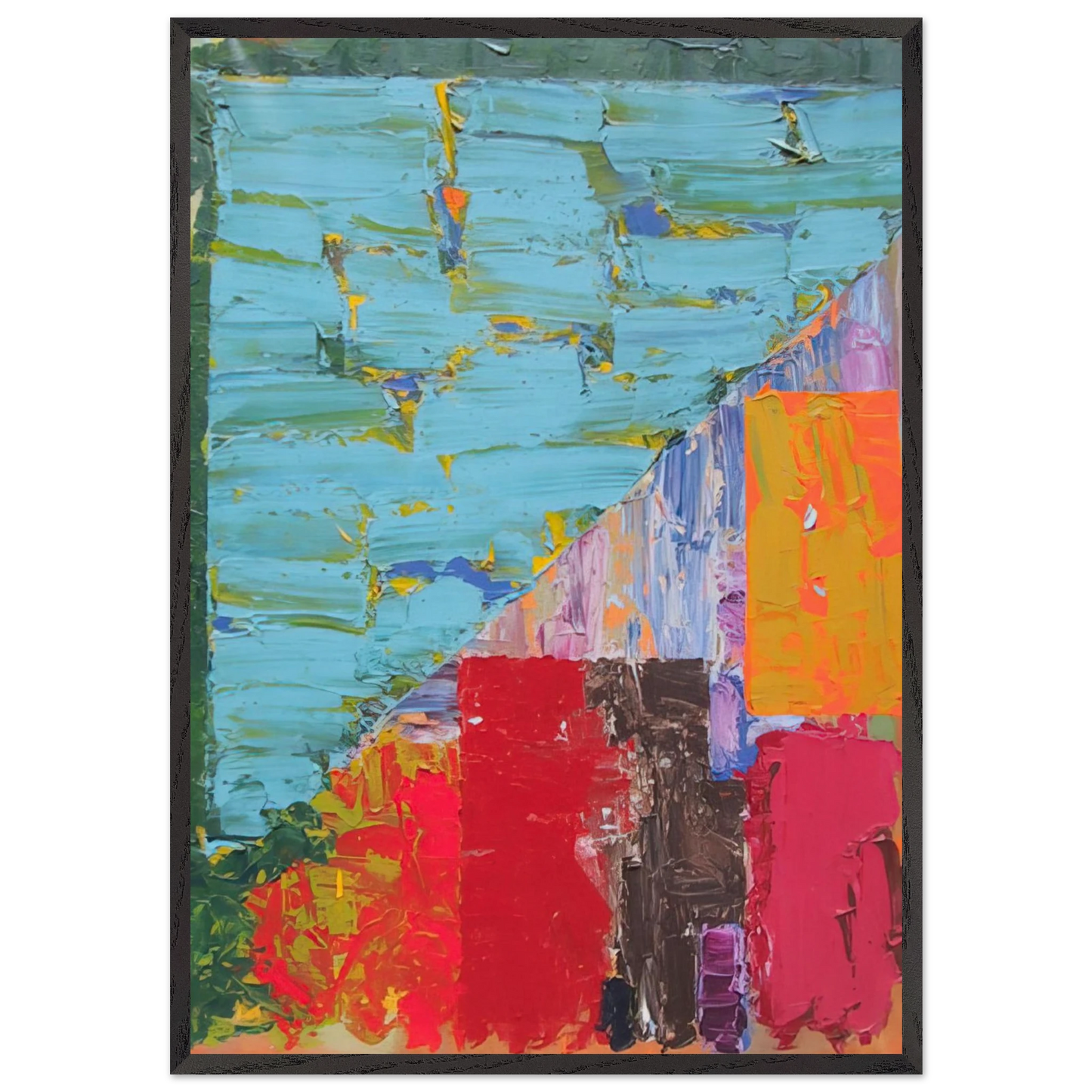25478 - 1978 - John Hoyland 70x100 cm / 28x40 inches Framed Art Print – Black Wooden Frame