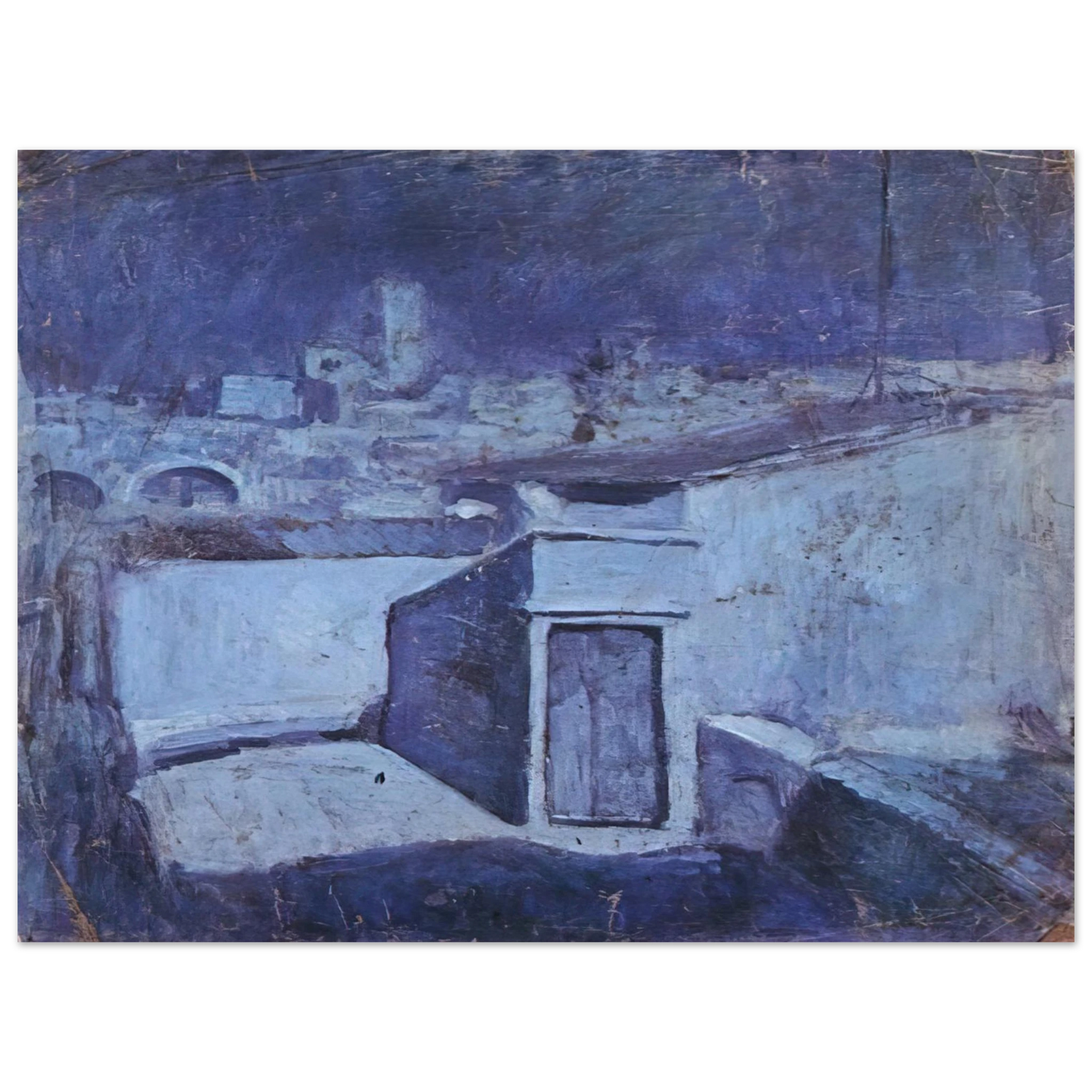 Pablo Picasso - The roofs of Barcelona in the moonlight 75x100 cm / 30x40inches Fine Art Poster