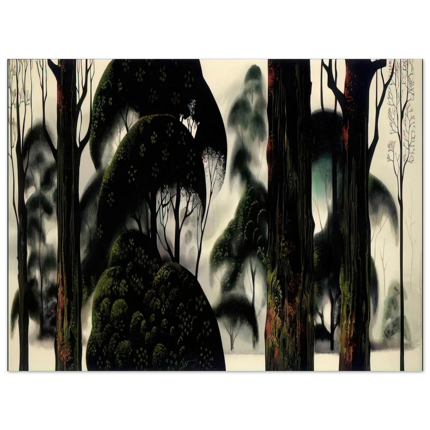 Eyvind Earle - Forest Magic 75x100 cm / 30x40inches Fine Art Poster