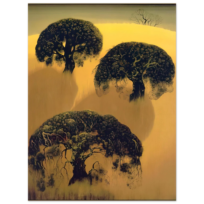 Eyvind Earle - Three Oaks 75x100 cm / 30x40inches Fine Art Poster