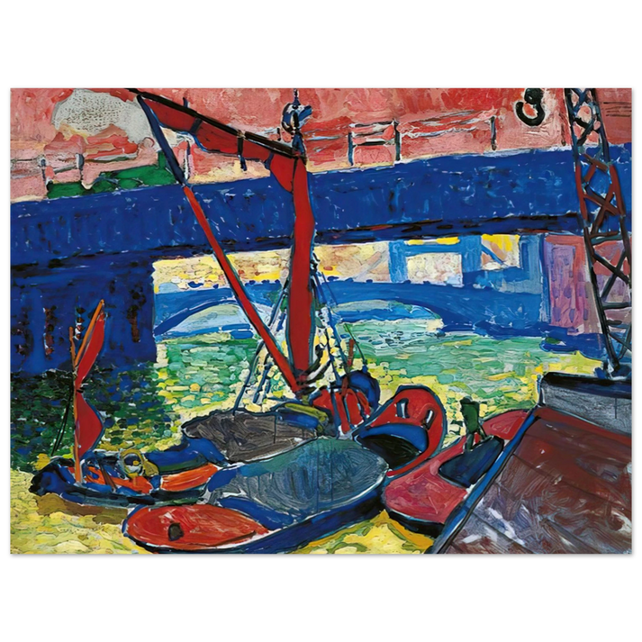 Andre Derain - BARGES ON THE THAMES 1906 75x100 cm / 30x40inches Fine Art Poster