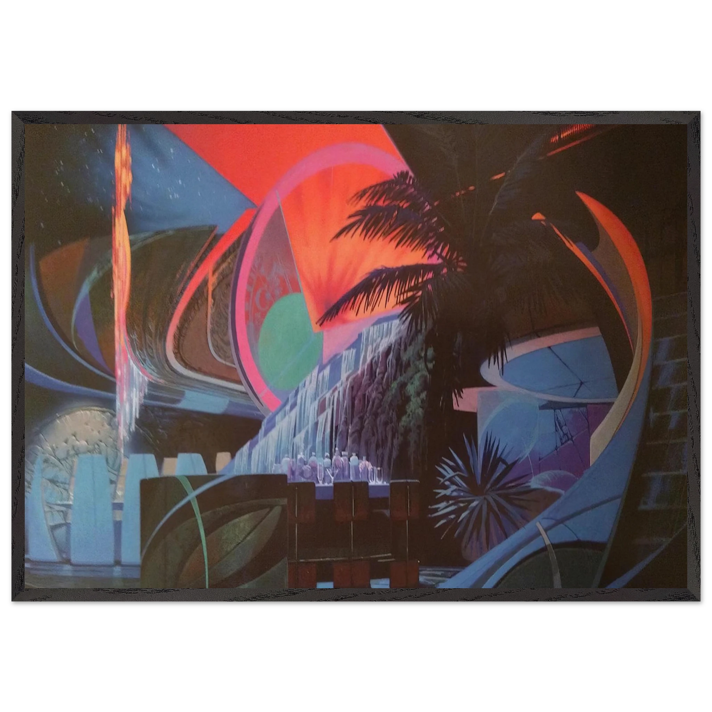 Syd Mead N11 - Syd Mead 70x100 cm / 28x40 inches Framed Art Print – Black Wooden Frame