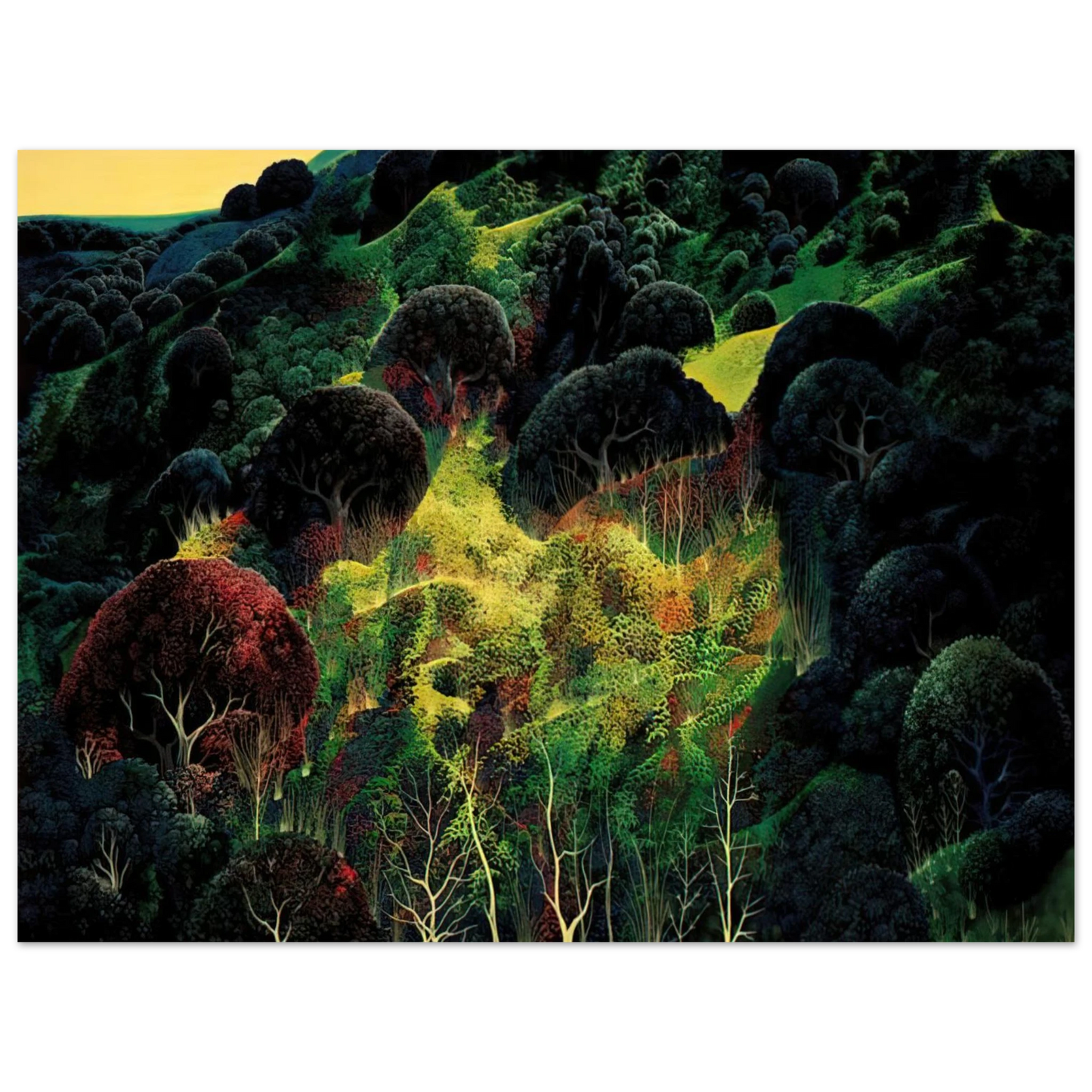 Eyvind Earle - Autumn Fields 75x100 cm / 30x40inches Fine Art Poster