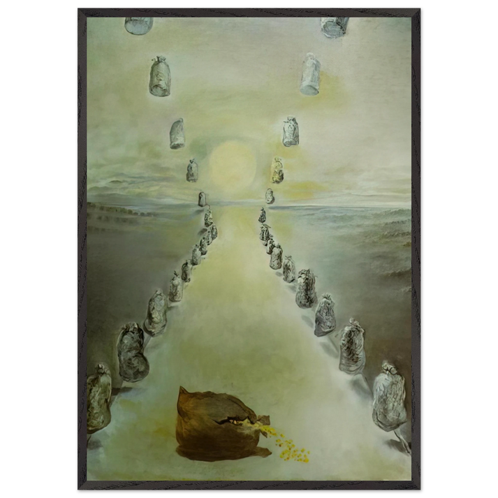 THE PATH OF ENIGMAS FIRST VERSION - Salvador Dali 70x100 cm / 28x40 inches Framed Art Print – Black Wooden Frame