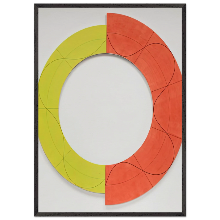 SPLIT RING IMAGE 1 2009 - Robert Mangold 70x100 cm / 28x40 inches Framed Art Print – Black Wooden Frame