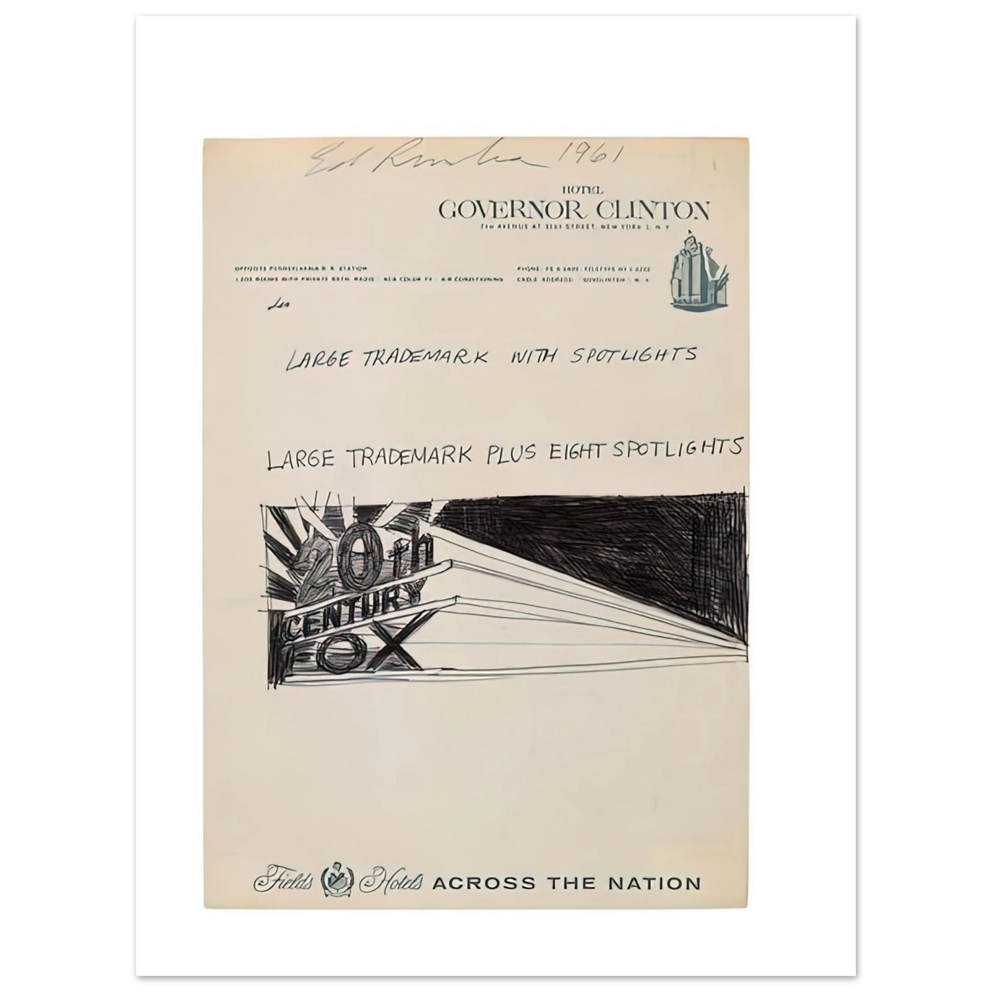 Edward Ruscha - TRADEMARCK SKETCH 1961 75x100 cm / 30x40inches Fine Art Poster