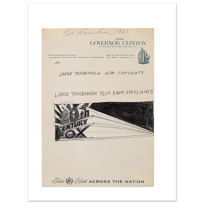 Edward Ruscha - TRADEMARCK SKETCH 1961 75x100 cm / 30x40inches Fine Art Poster