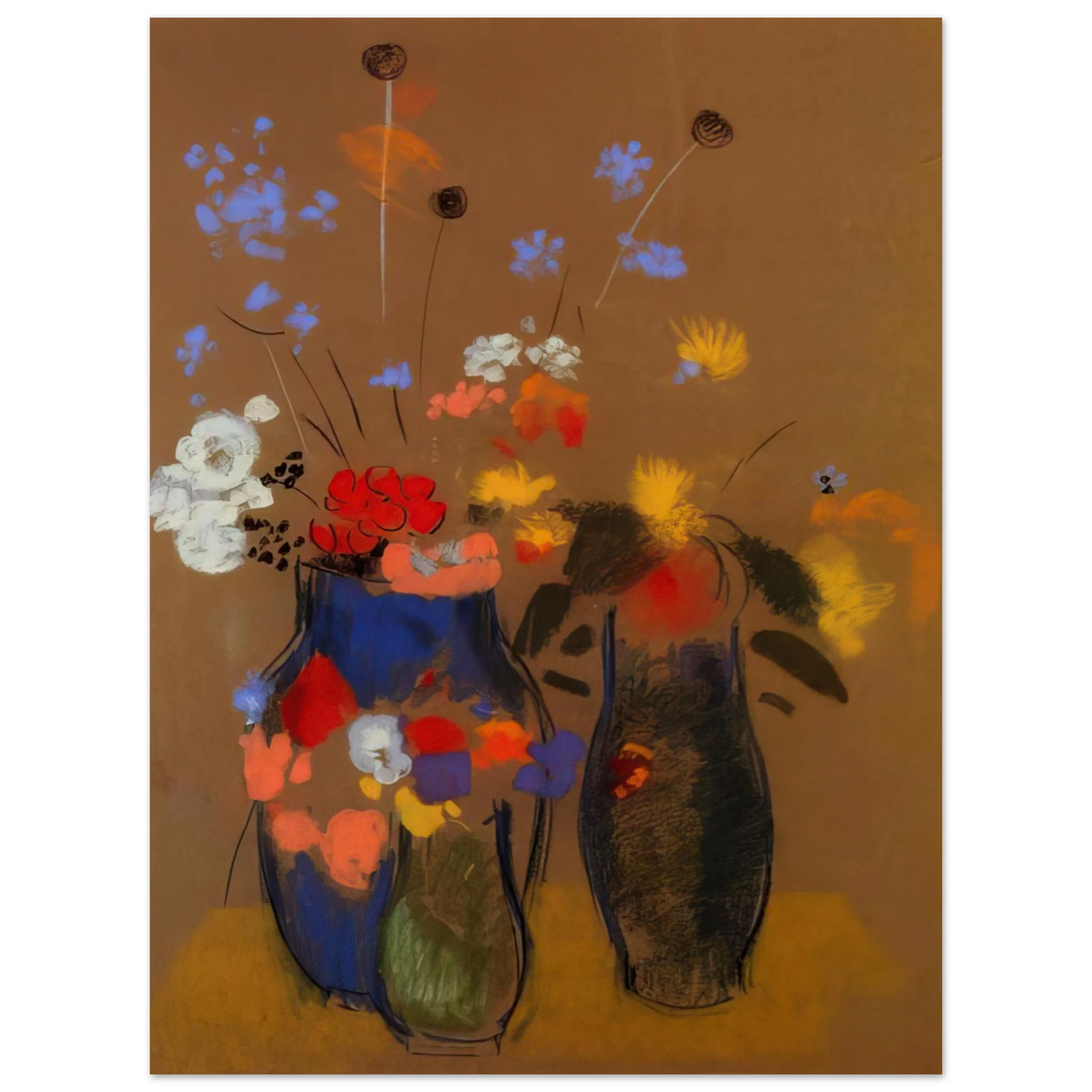 Odilon Redon - THREE VASES OF FLOWERS 75x100 cm / 30x40inches Fine Art Poster