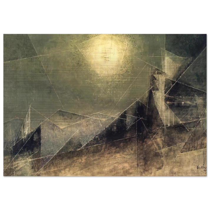 LUNAR WEB 1951 - Lyonel Feininger Brushed Aluminum Print - 70x100 cm / 28x40 inches | Lyonel Feininger Aluminum Print | Lyonel Feininger Prints
