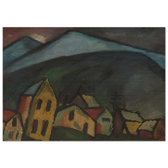 BERGLANDSCHAFT MIT H USERN 1912 - Alexej von Jawlensky Brushed Aluminum Print - 70x100 cm / 28x40 inches | Alexej von Jawlensky Aluminum Print | Alexej von Jawlensky Prints