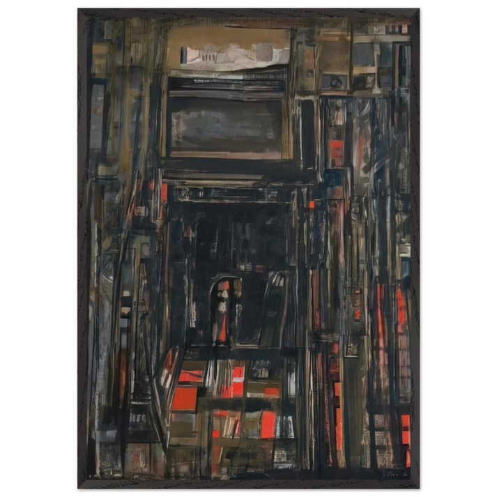 Le theatre PIrandello - 1976 - Maria Helena Vieira da Silva 70x100 cm / 28x40 inches Framed Art Print – Black Wooden Frame