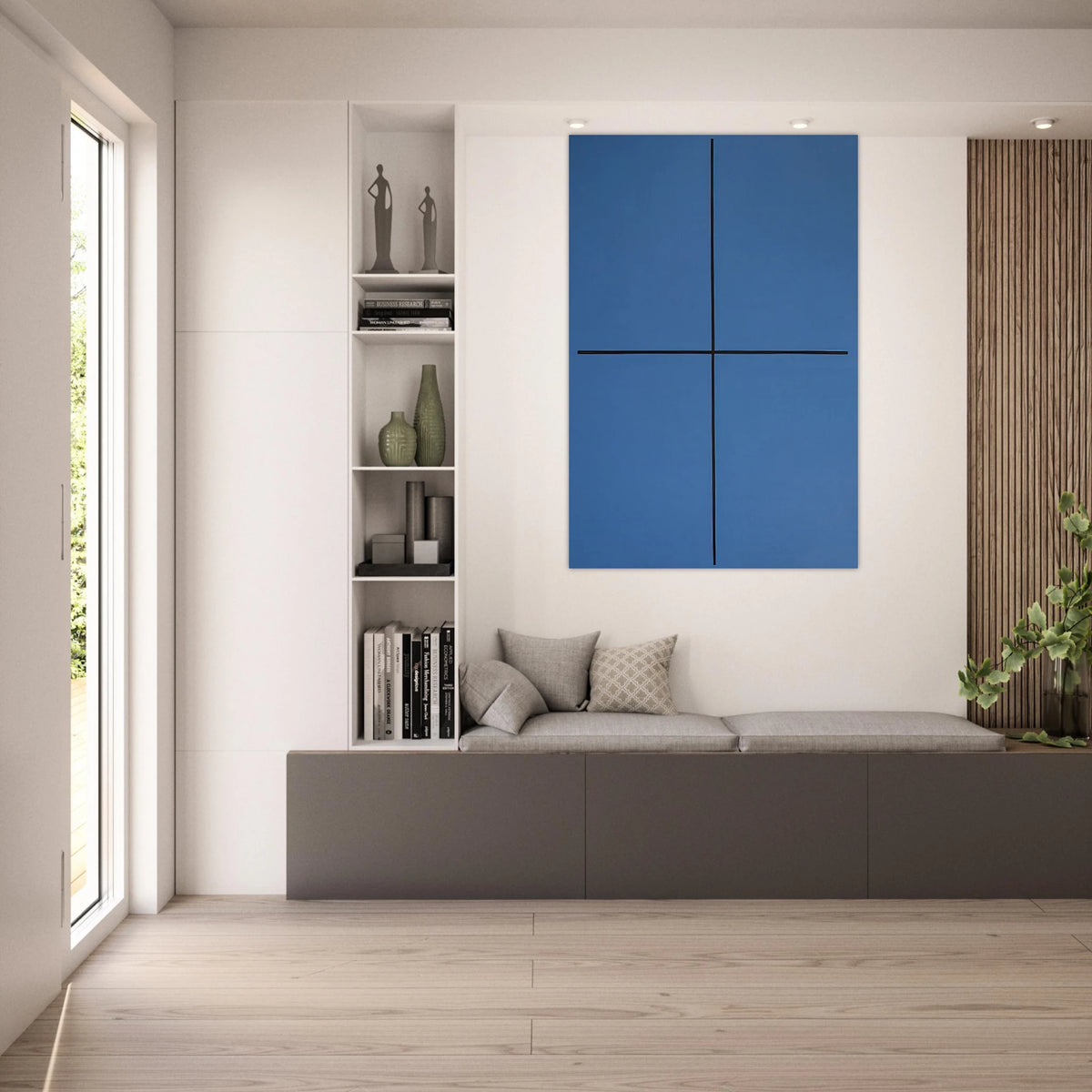 Event in Blue - 1994 - Leon Polk Smith Art Prints - 100x150 cm / 40x60″ inches | Leon Polk Smith Poster | Leon Polk Smith Prints