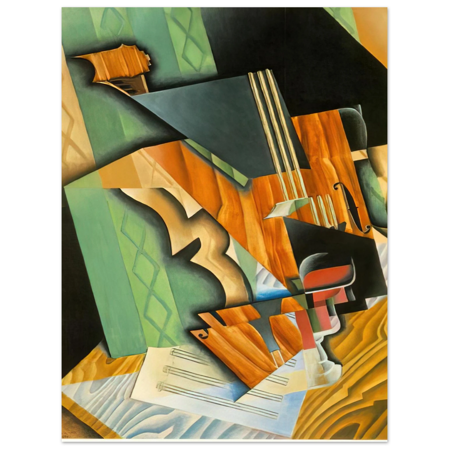 Juan Gris - VIOLIN AND GLASS 1915 75x100 cm / 30x40inches Fine Art Poster
