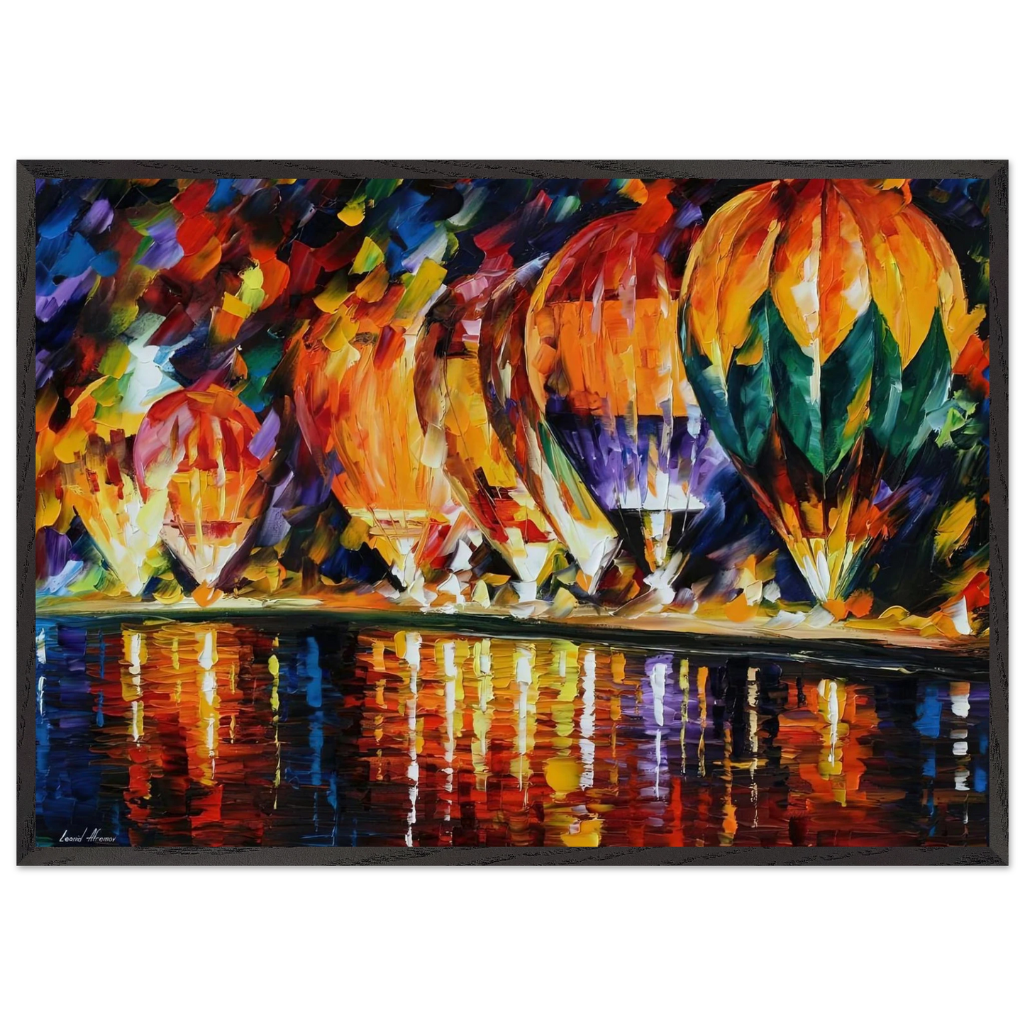 Leonid Afremov N14 - Leonid Afremov 70x100 cm / 28x40 inches Framed Art Print – Black Wooden Frame