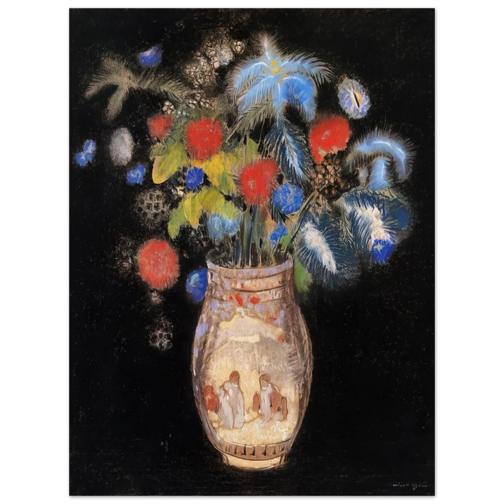 Odilon Redon - LARGE BOQUET ON A BLACK BACKGROUND 75x100 cm / 30x40inches Fine Art Poster