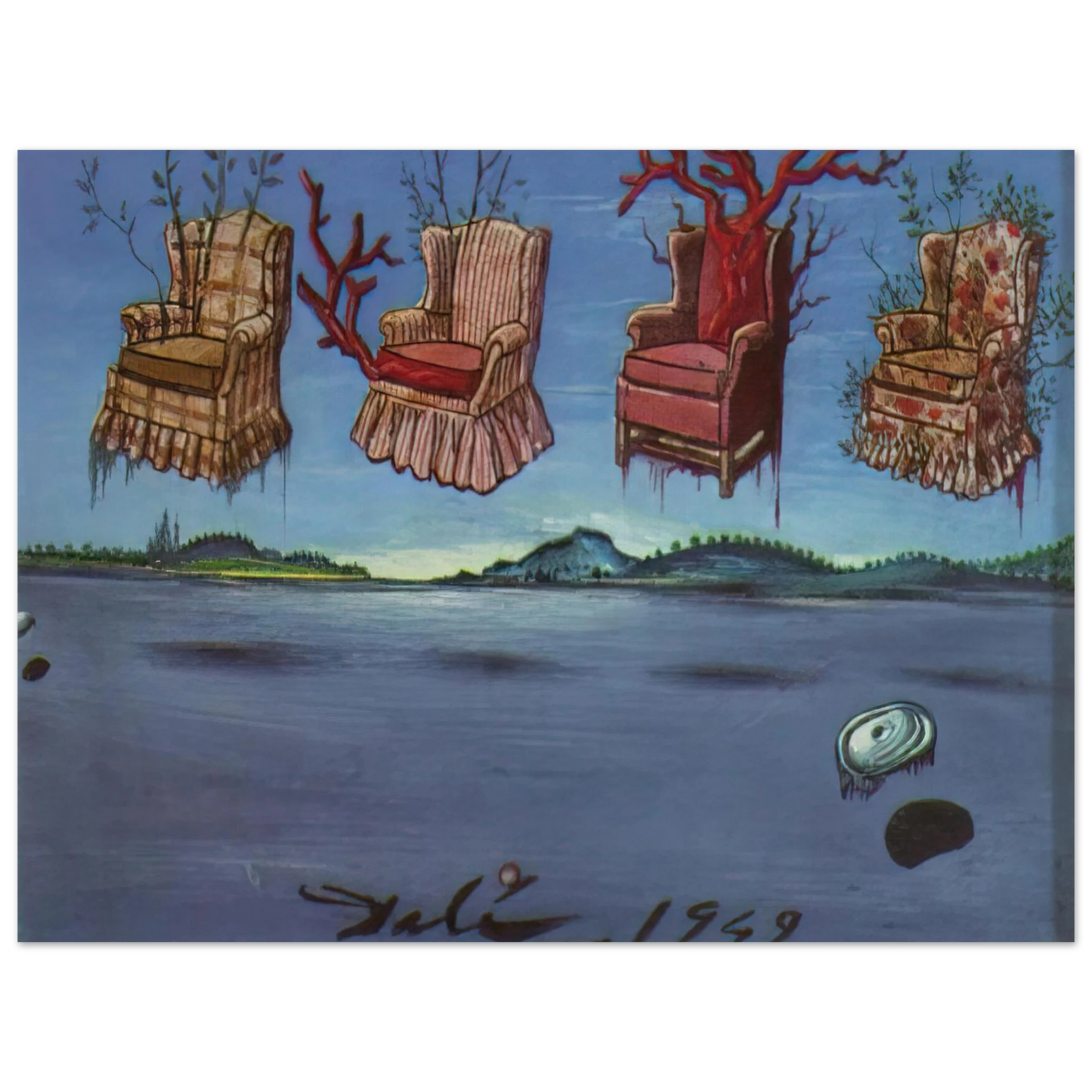 Salvador Dali - FOUR ARMCHAIRS IN THE SKY 75x100 cm / 30x40inches Fine Art Poster