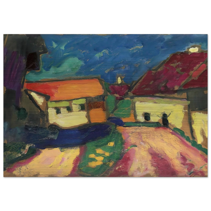 LANDSCHAFTSTUDIE DORFSTRASSE 1908 - Alexej von Jawlensky Brushed Aluminum Print - 70x100 cm / 28x40 inches | Alexej von Jawlensky Aluminum Print | Alexej von Jawlensky Prints