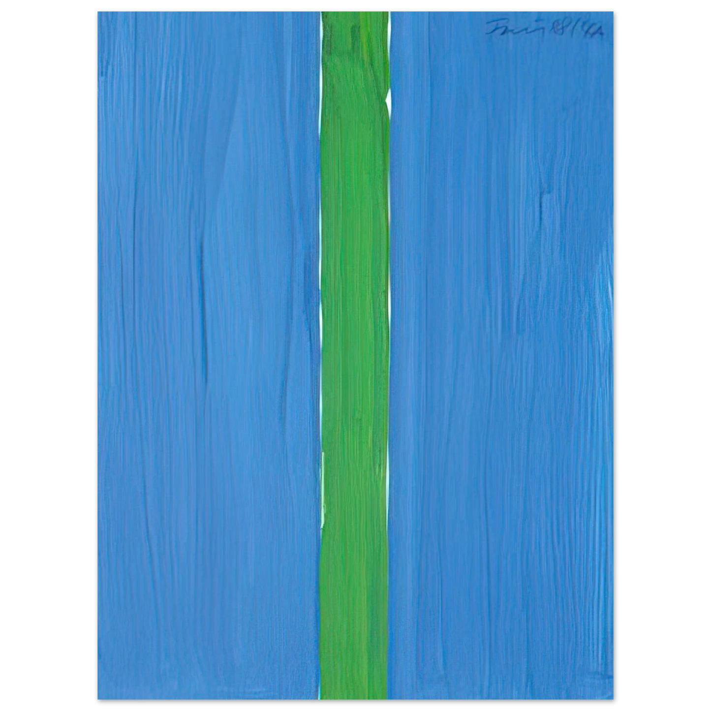Gunther Forg - Composition bleue et verte - 1988 75x100 cm / 30x40inches Fine Art Poster