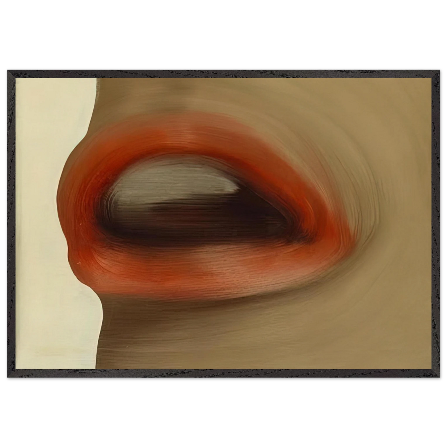 MUND MOUTH BRIGITTE BARDOT S LIPS 1963 - Gerhard Richter 70x100 cm / 28x40 inches Framed Art Print – Black Wooden Frame