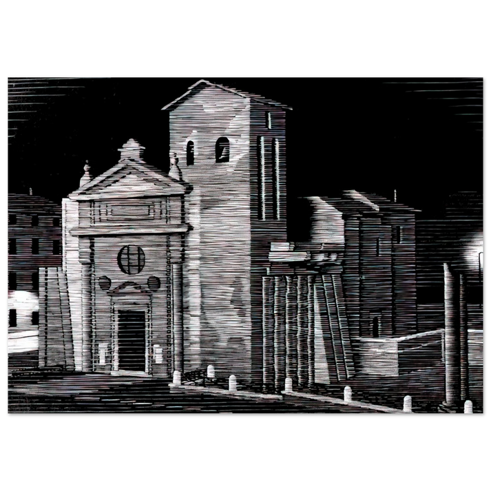 MC Escher - NOCTURNAL ROME Wall Art - 30x40 cm / 12x16 inches - Fine Art Poster-canvas - -