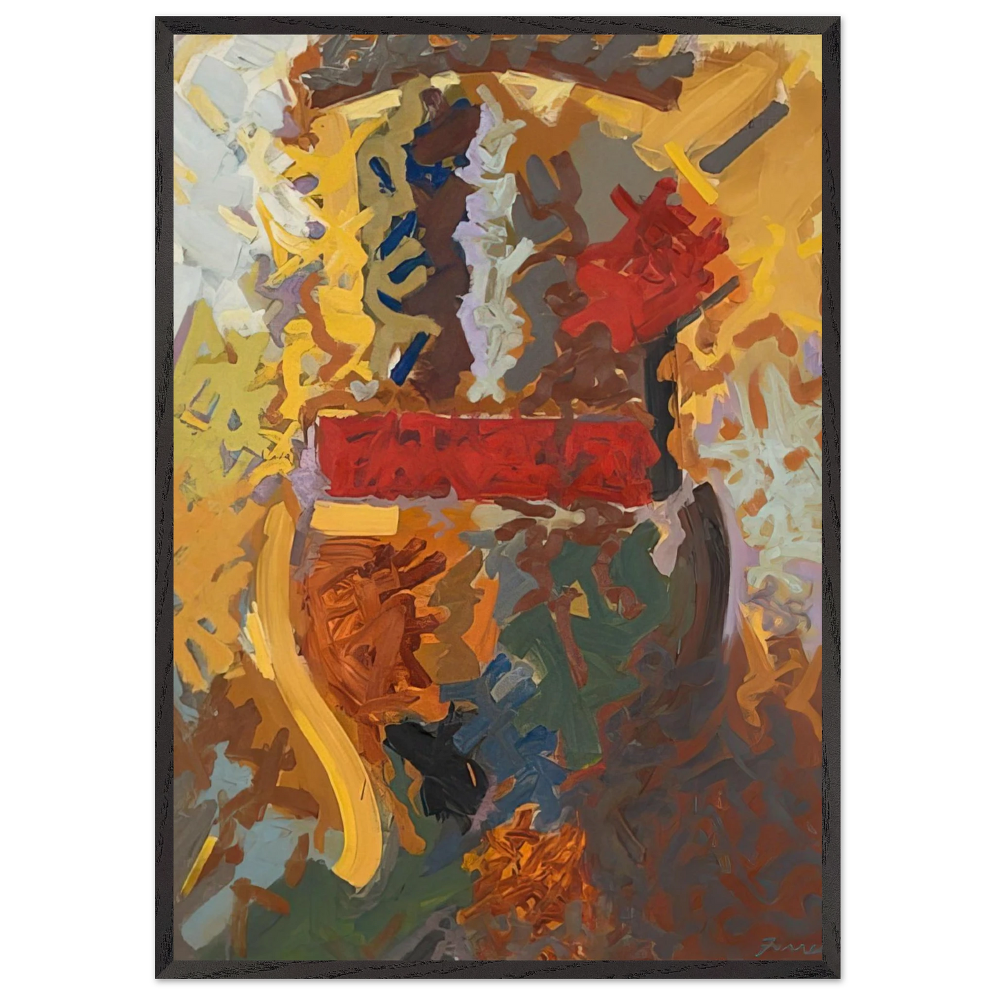 Navaho - 1958 - John Ferren 70x100 cm / 28x40 inches Framed Art Print – Black Wooden Frame