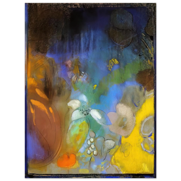 Odilon Redon - WOMAN IN PROFILE WITH FLOWERS 75x100 cm / 30x40inches Fine Art Poster