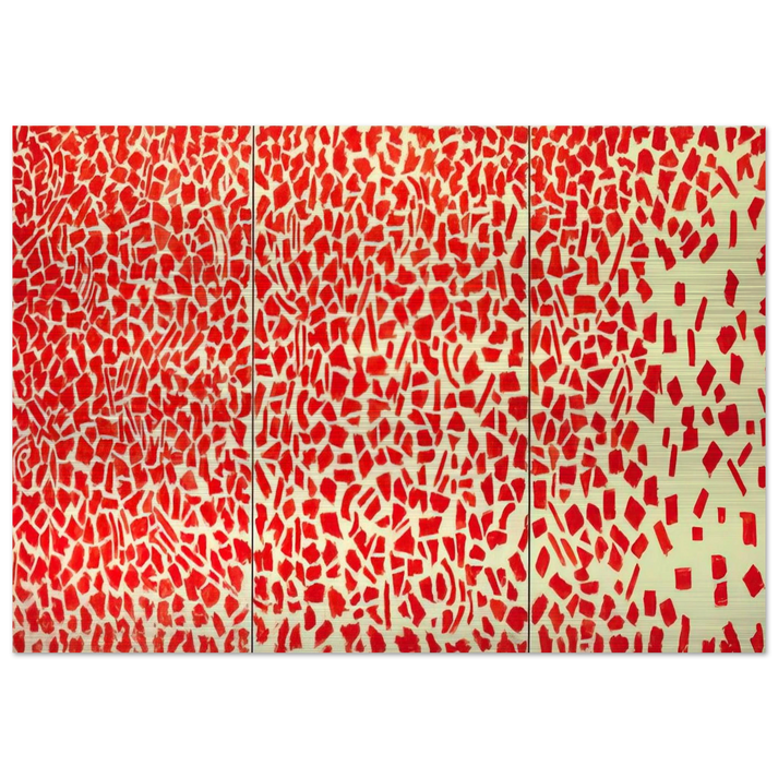 RED AZALEAS SINGING AND DANCING ROCK AND ROLL MUSIC 1976 - Alma Woodsey Thomas Brushed Aluminum Print - 70x100 cm / 28x40 inches | Alma Woodsey Thomas Aluminum Print | Alma Woodsey Thomas Prints
