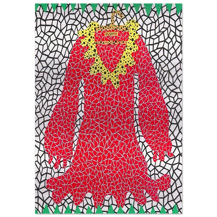 DRESS 1982 - Yayoi Kusama Brushed Aluminum Print - 70x100 cm / 28x40 inches | Yayoi Kusama Aluminum Print | Yayoi Kusama Prints