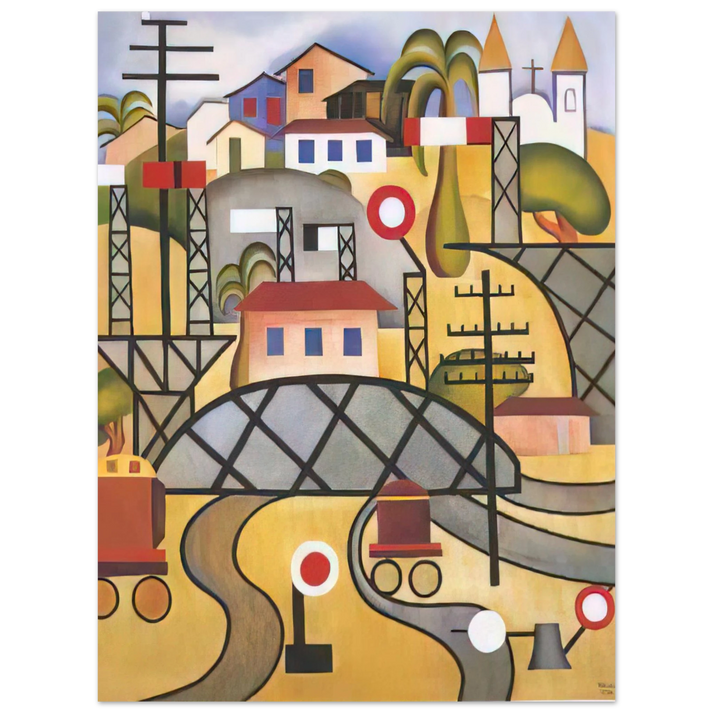 Tarsila do Amaral - E.F.C.B. Estrada de Ferro Central do Brasil 75x100 cm / 30x40inches Fine Art Poster