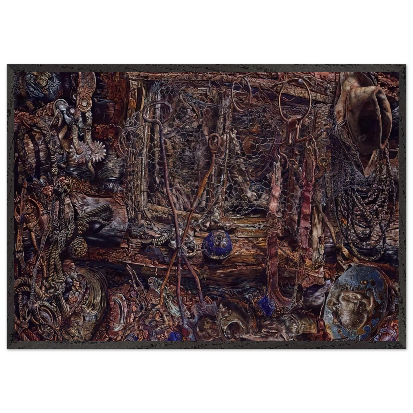 THE RUSTLERS 1962 - Ivan Albright 70x100 cm / 28x40 inches Framed Art Print – Black Wooden Frame