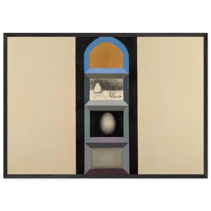 Shrine for RK II 1963 - Feminist Art - Miriam Schapiro 70x100 cm / 28x40 inches Framed Art Print – Black Wooden Frame
