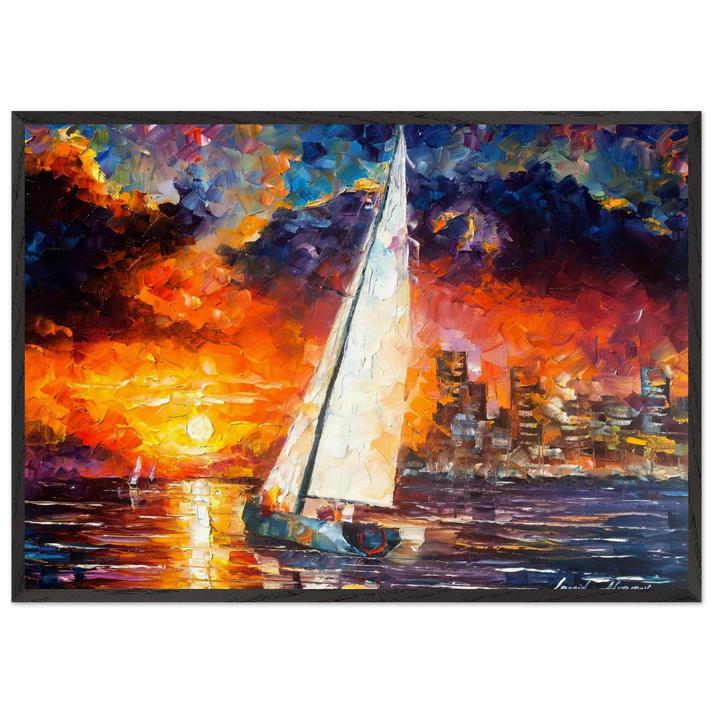 Leonid Afremov N3 - Leonid Afremov 70x100 cm / 28x40 inches Framed Art Print – Black Wooden Frame