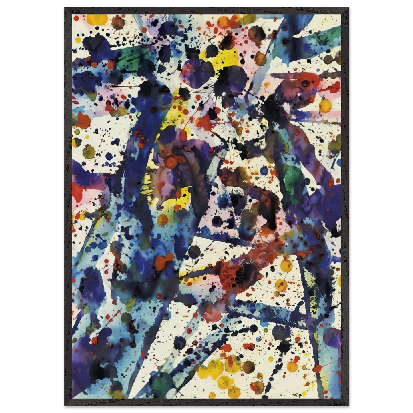 Taches Untitled - Sam Francis 70x100 cm / 28x40 inches Framed Art Print – Black Wooden Frame