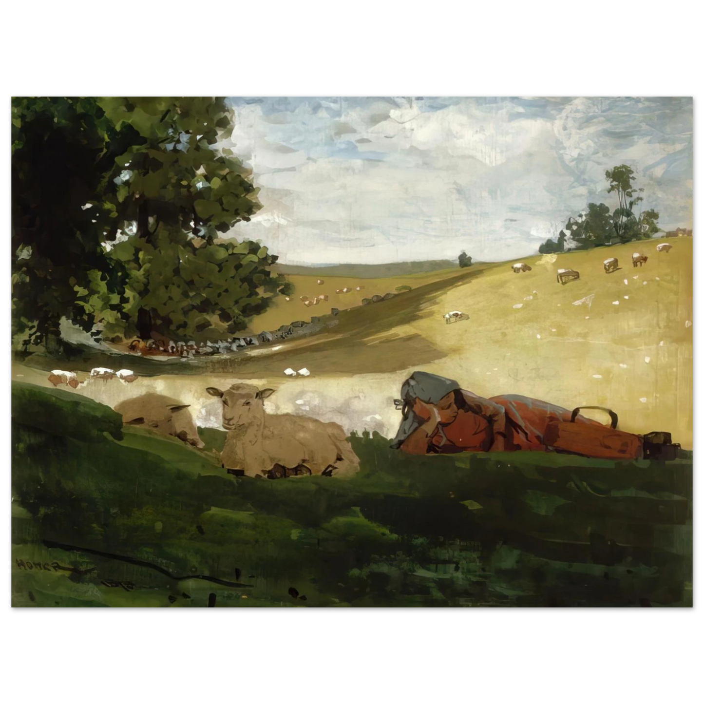 Winslow Homer - WARM AFTERNOON SHEPHERDESS 75x100 cm / 30x40inches Fine Art Poster