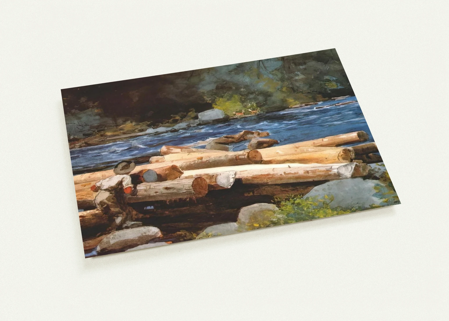 HUDSON RIVER By Winslow Homer Pack of 10 Post Cards | Winslow Homer Post Cards | A6 (10.5 x 14.8 cm) - 4.1 x 5.8 inches