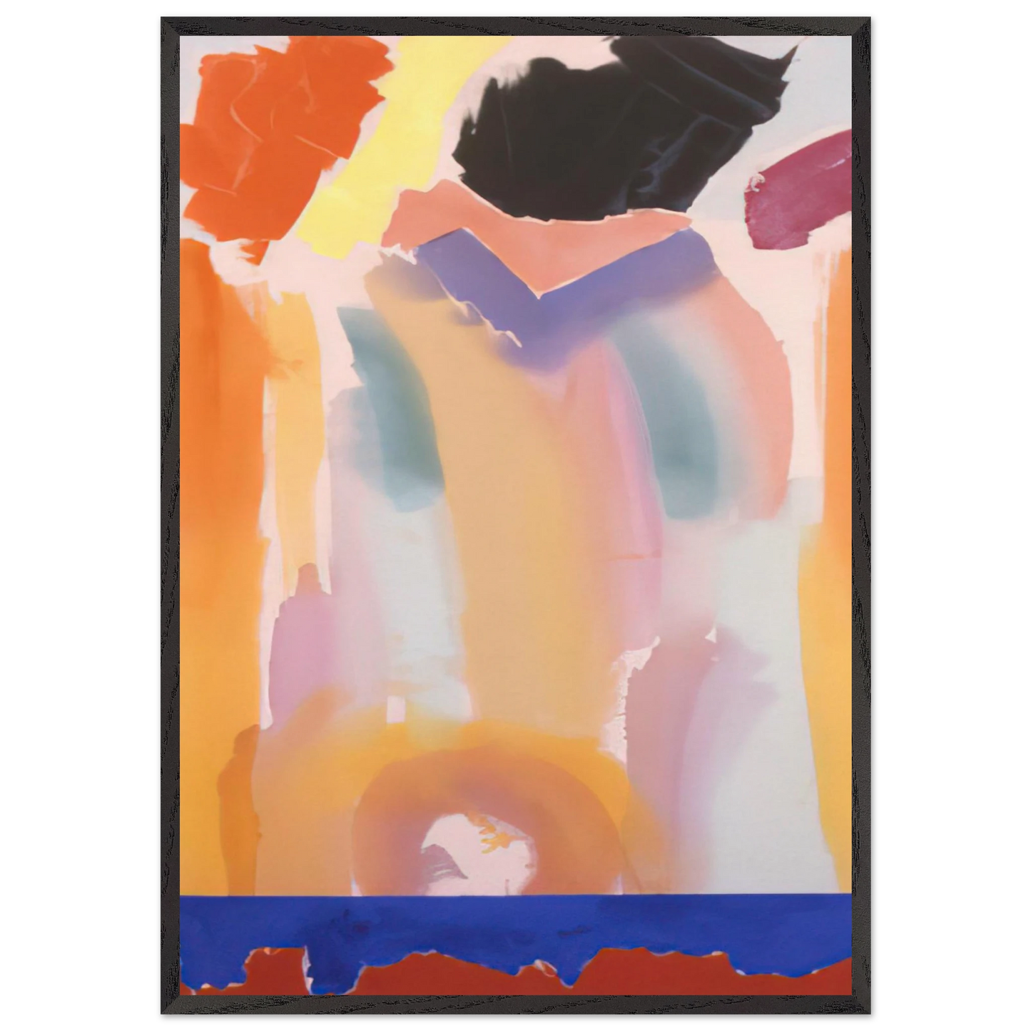 Orange Jangles - 1969 - Ronnie Landfield 70x100 cm / 28x40 inches Framed Art Print – Black Wooden Frame