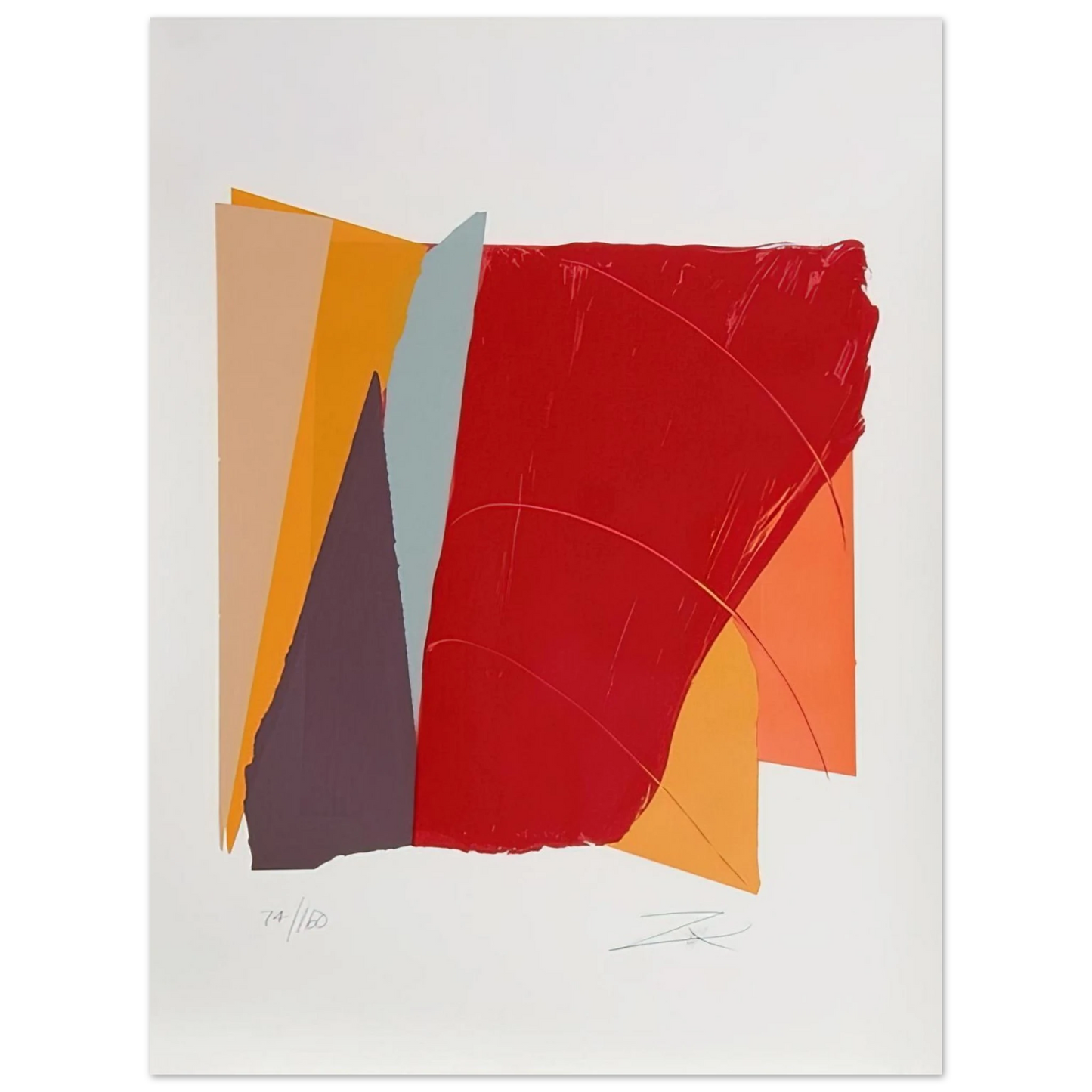 Larry Zox - Red Line I - 1979 75x100 cm / 30x40inches Fine Art Poster