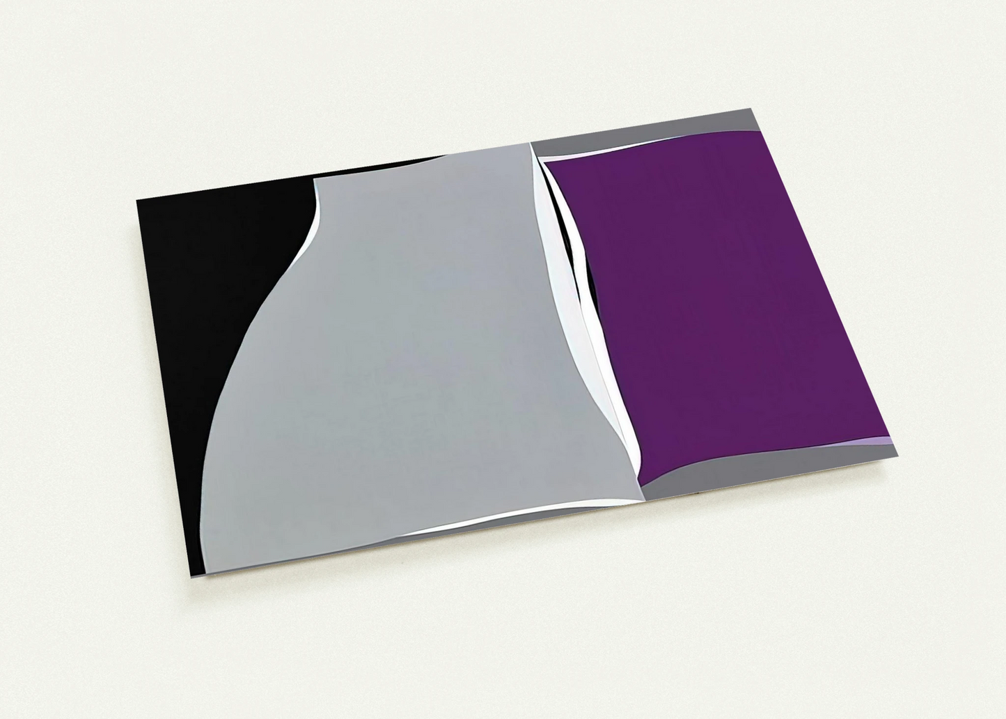 Black Gray Curves with Purple - 1960 By Karl Benjamin Pack of 10 Post Cards | Karl Benjamin Post Cards | A6 (10.5 x 14.8 cm) - 4.1 x 5.8 inches