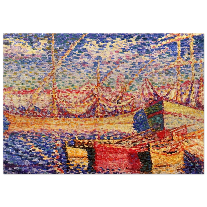 Boats in the Port of St. Tropez - Henri-Edmond Cross Brushed Aluminum Print - 70x100 cm / 28x40 inches | Henri-Edmond Cross Aluminum Print | Henri-Edmond Cross Prints